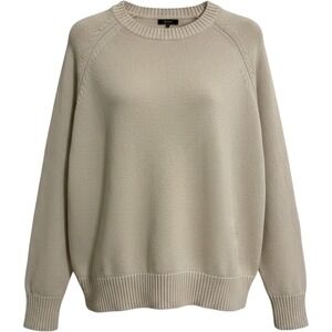 Quince Organic Cotton Boyfriend Crew Sweater Womens 1X Minimalist Quiet Luxury